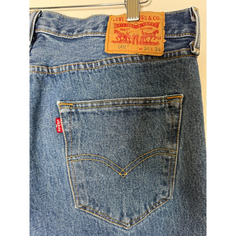 Levi’s 501 Button Fly Jeans | 34x34 | Classic Straight - Picture 5 of 6